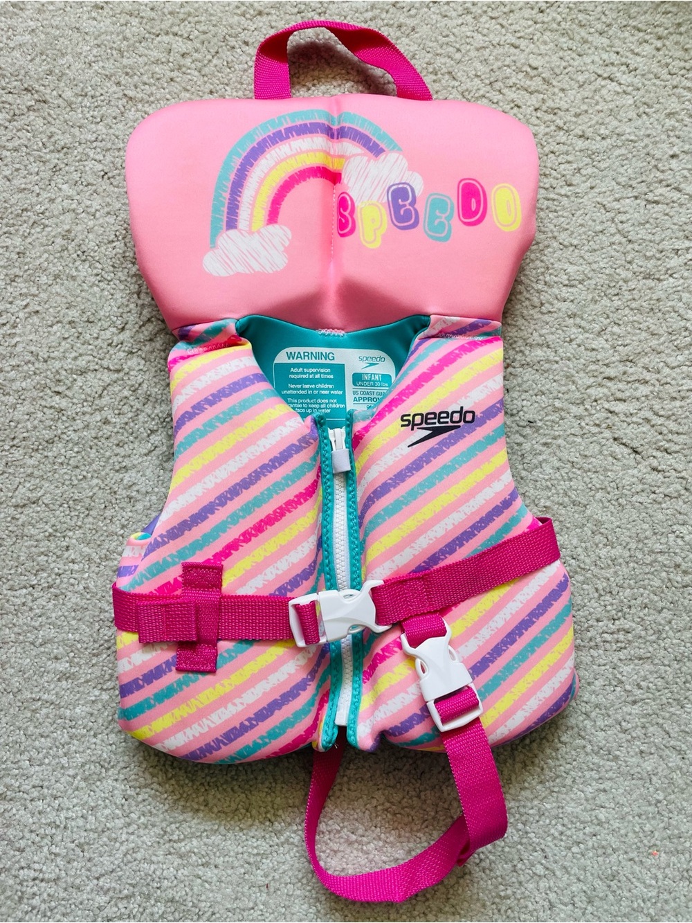 Speedo Infant Rainbow Kids’ Life Jacket Vest NWOT
